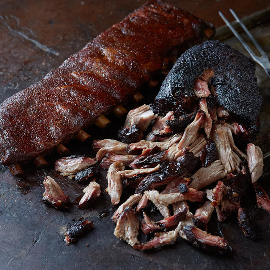 Rib & Pulled Pork Sandwich Plate + 2 sides